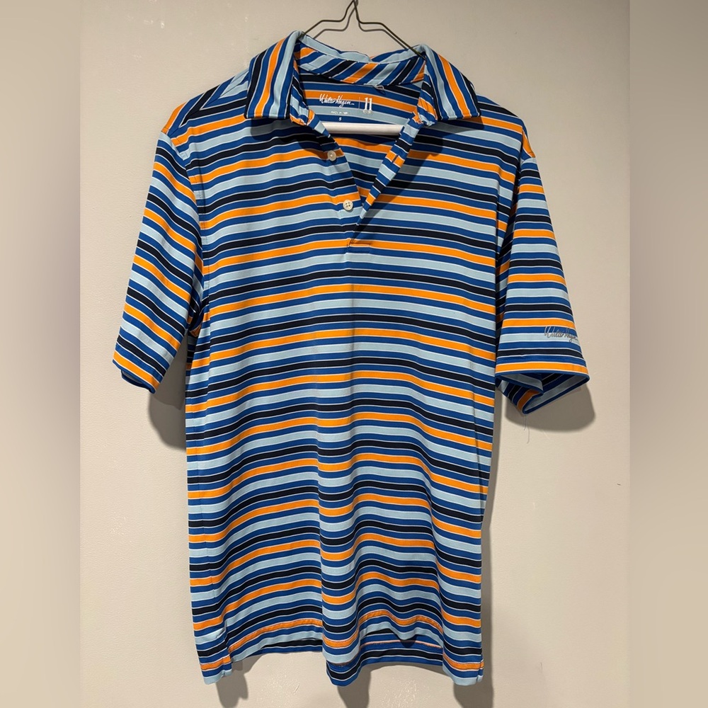 Walter Hagen Golf Polo with Blue and Orange Stripes